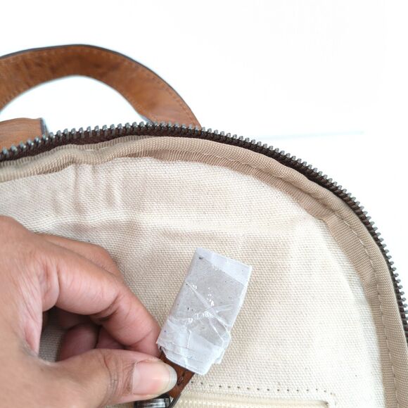 FRYE Backpack Bag Washed Tan Brown Leather Academia School 34DB0524-269 NEW - Picture 8 of 11